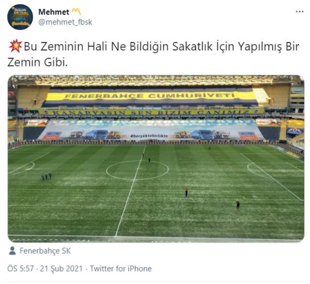 Supporters of Ülker Stadium's broken ground revolted on social media