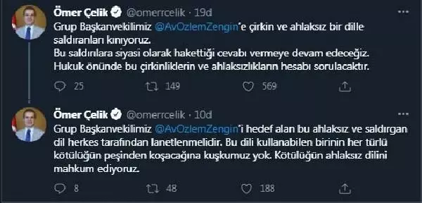 AK Parti Sözcüsü Çelik'ten, AK Parti Grup Başkanvekili Zengin hakkındaki paylaşıma tepki Açıklaması AK Parti Sözcüsü Çelik'ten, AK Parti Grup Başkanvekili Zengin hakkındaki paylaşıma tepki Açıklaması