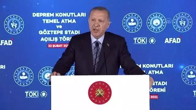Cumhurbaşkanı Erdoğan, video konferans yöntemiyle Gürsel Aksel Stadı'nın açılışına katıldı (2) Cumhurbaşkanı Erdoğan, video konferans yöntemiyle Gürsel Aksel Stadı'nın açılışına katıldı (2)