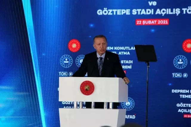 Cumhurbaşkanı Erdoğan, video konferans yöntemiyle Gürsel Aksel Stadı'nın açılışına katıldı (2) Cumhurbaşkanı Erdoğan, video konferans yöntemiyle Gürsel Aksel Stadı'nın açılışına katıldı (2)