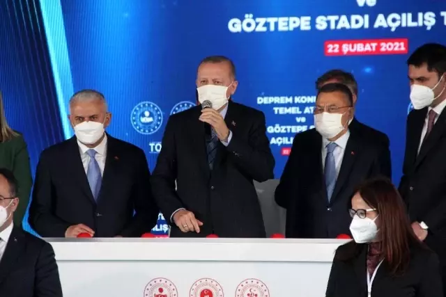 Cumhurbaşkanı Erdoğan, video konferans yöntemiyle Gürsel Aksel Stadı'nın açılışına katıldı (2) Cumhurbaşkanı Erdoğan, video konferans yöntemiyle Gürsel Aksel Stadı'nın açılışına katıldı (2)
