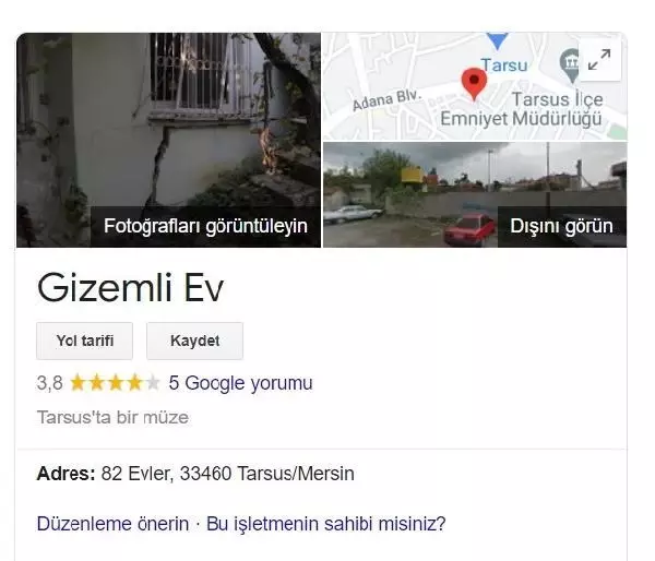'Gizemli ev'in Google haritalarına işlenmesi memnun etti 'Gizemli ev'in Google haritalarına işlenmesi memnun etti