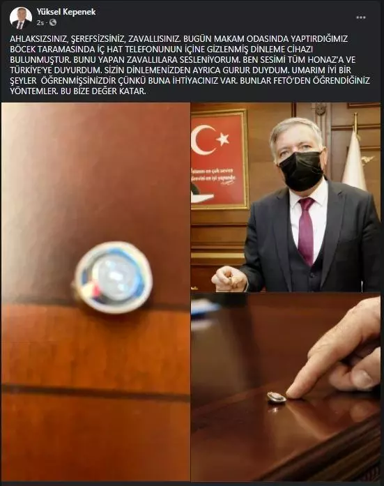 CHP'li Honaz Belediyesi'nde 'böcek' şoku yaşanıyor! Başkanın odasında dinleme cihazı bulundu