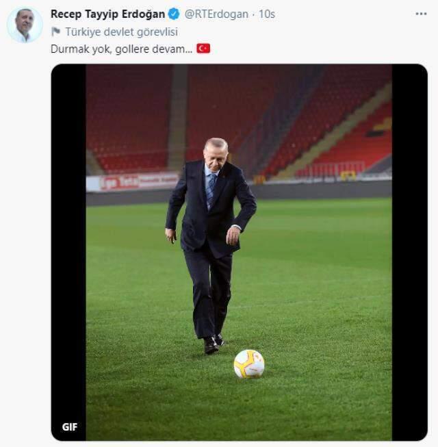 Cumhurbaşkanı Erdoğan'ın 'Gollere devam' paylaşımına Ekrem İmamoğlu sessiz kalmadı Cumhurbaşkanı Erdoğan'ın 'Gollere devam' paylaşımına Ekrem İmamoğlu sessiz kalmadı