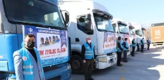 Son dakika... Gaziantep'ten, Suriye'ye 4 TIR yardım gönderildi