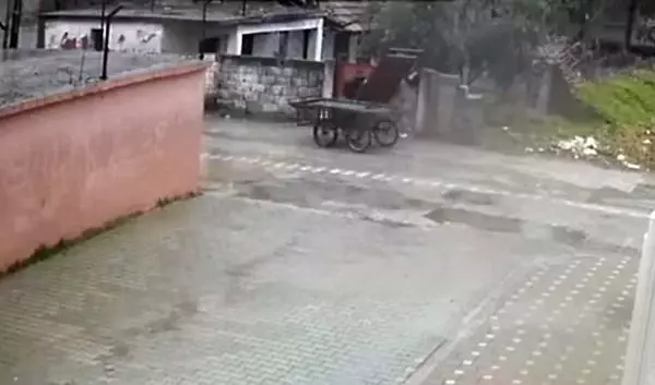 Demir kapı hırsızlığı güvenlik kamerasında Demir kapı hırsızlığı güvenlik kamerasında