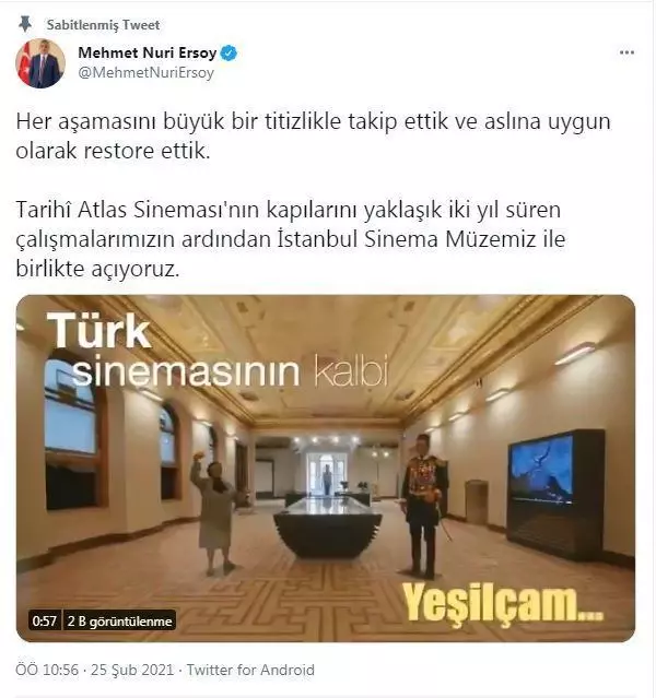 Restorasyonu tamamlanan tarihi Atlas Sineması kapılarını açacak Restorasyonu tamamlanan tarihi Atlas Sineması kapılarını açacak