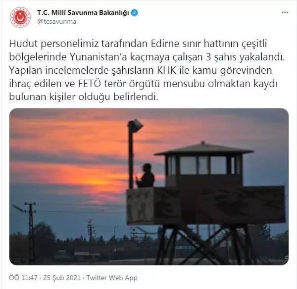 Son dakika haberi | FETÖ'den kaydı bulunan 3 kişi, Yunanistan'a kaçmaya çalışken yakalandı Son dakika haberi | FETÖ'den kaydı bulunan 3 kişi, Yunanistan'a kaçmaya çalışken yakalandı