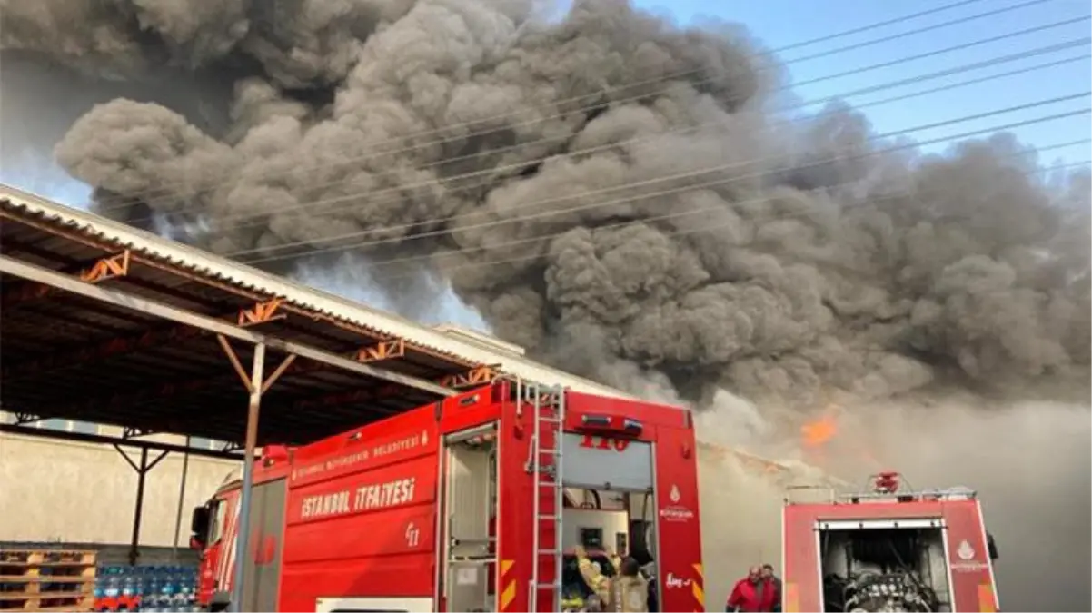 Son Dakika: Halkalı'da büyük yangın! Dumanlar kilometrelerce öteden görülüyor