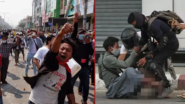 Myanmar'daki darbe karşıtı protestolara müdahalede en az 18 kişi hayatını kaybetti Myanmar'daki darbe karşıtı protestolara müdahalede en az 18 kişi hayatını kaybetti