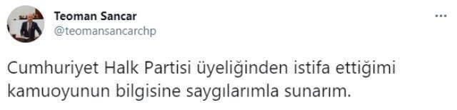 Son Dakika: CHP Denizli Milletvekili Haşim Teoman Sancar partisinden istifa etti
