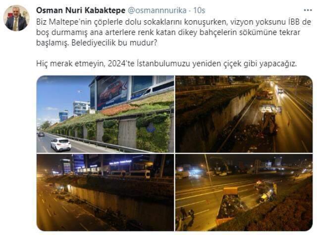 AK Parti İstanbul İl Başkanı'ndan İBB'nin dikey peyzaj yıkımına sert tepki: Vizyon yoksunları boş durmamış AK Parti İstanbul İl Başkanı'ndan İBB'nin dikey peyzaj yıkımına sert tepki: Vizyon yoksunları boş durmamış