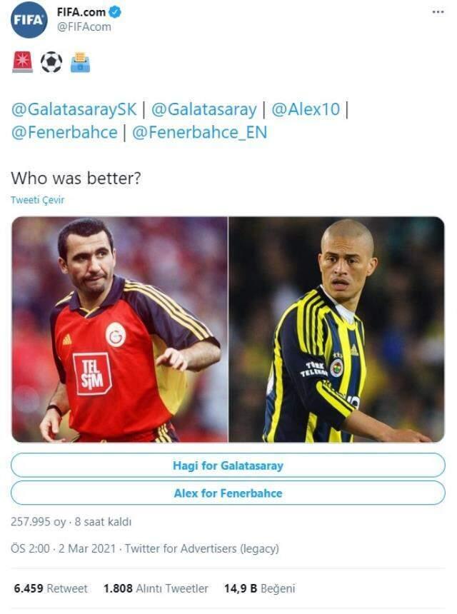 FIFA, Twıtter'dan Alex ve Hagi'nin performanslarına ilişkin oylama başlattı
