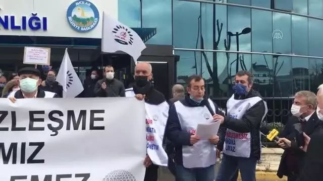 Avcılar'da belediye çalışanlarından toplu sözleşme eylemi Avcılar'da belediye çalışanlarından toplu sözleşme eylemi