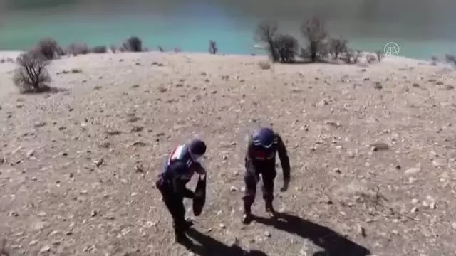 Jandarma yaban hayatı için doğaya yem bıraktı Jandarma yaban hayatı için doğaya yem bıraktı