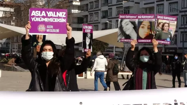 Kadın cinayetlerine tepki gösterdiler Kadın cinayetlerine tepki gösterdiler