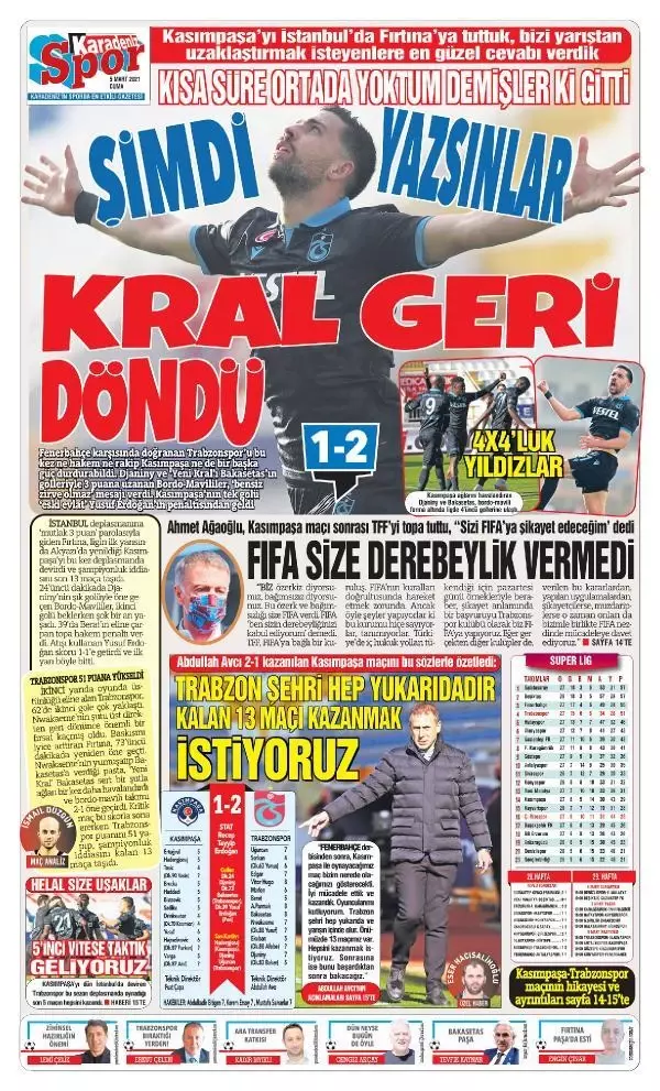 Yerel basından Trabzonspor'a övgü Yerel basından Trabzonspor'a övgü