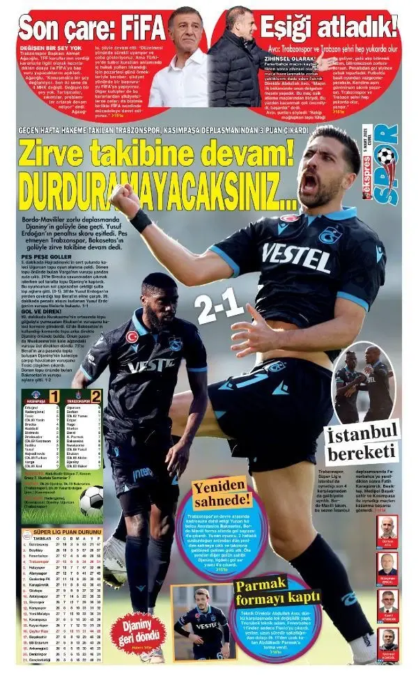 Yerel basından Trabzonspor'a övgü Yerel basından Trabzonspor'a övgü