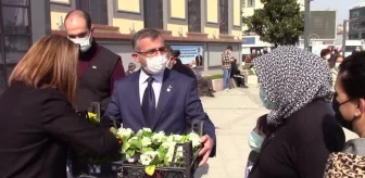BALIKESİR - İYİ Partili kadınlar çiçek ve broşür dağıttı