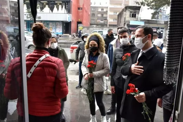 Başkan Geylani, Kadınlar Günü'nde karanfil dağıttı Başkan Geylani, Kadınlar Günü'nde karanfil dağıttı