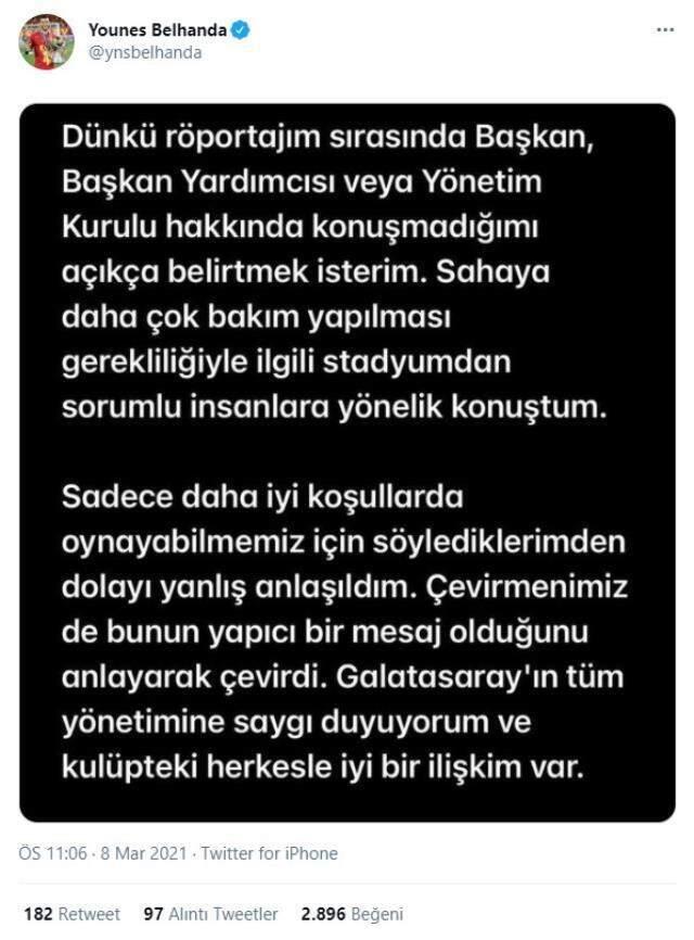 Belhanda in Galatasaray: I respect all management of Galatasaray Belhanda in Galatasaray: I respect all management of Galatasaray