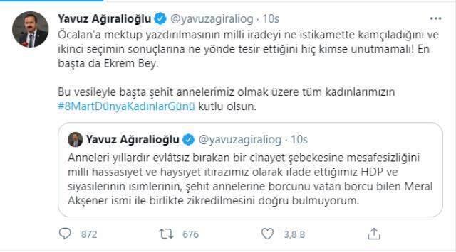 Son Dakika: Akşener'den İmamoğlu'nun Kadınlar Günü paylaşımına ilk yorum: Arkadaşlarımız beğenmedi, saygı duyuyorum Son Dakika: Akşener'den İmamoğlu'nun Kadınlar Günü paylaşımına ilk yorum: Arkadaşlarımız beğenmedi, saygı duyuyorum