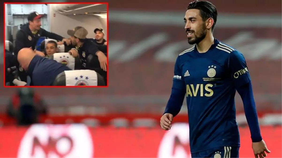 İrfan Can Kahveci ve Mert Hakan Yandaş, Konya dönüşü uçakta kutlama yaptı