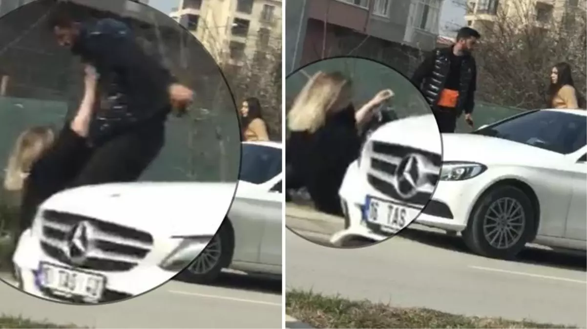 Yine aynı rezillik! Sokak ortasında kadına şiddet kamerada