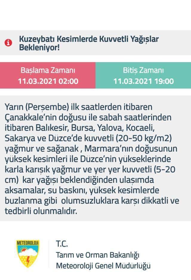 Meteoroloji'den İstanbul için kuvvetli yağış ve rüzgar uyarısı Meteoroloji'den İstanbul için kuvvetli yağış ve rüzgar uyarısı