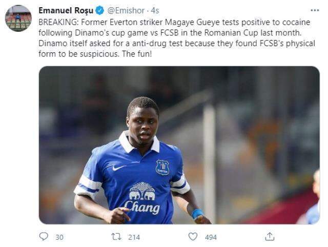 Senegalli oyuncu Magaye Gueye'nin doping testinde kokain tespit edildi Senegalli oyuncu Magaye Gueye'nin doping testinde kokain tespit edildi