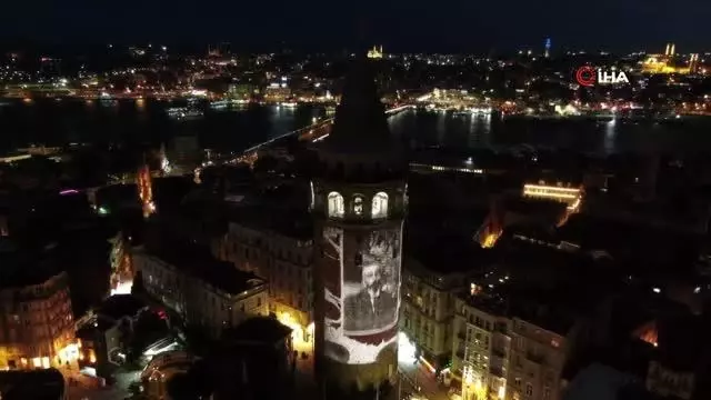 İstiklal Marşı'nın 100. yılına özel Galata Kulesinde video mapping gösterisi İstiklal Marşı'nın 100. yılına özel Galata Kulesinde video mapping gösterisi