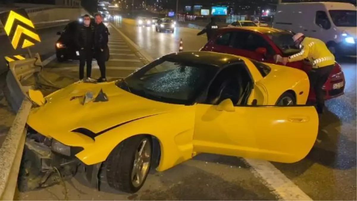 Milyonluk aracıyla kaza yapan sürücü önce olay yerinden kaçtı, ardından geri gelip