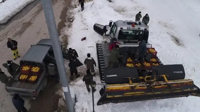 Uludağ Milli Parkı'nda yaban hayvanlarına yem bırakıldı Uludağ Milli Parkı'nda yaban hayvanlarına yem bırakıldı