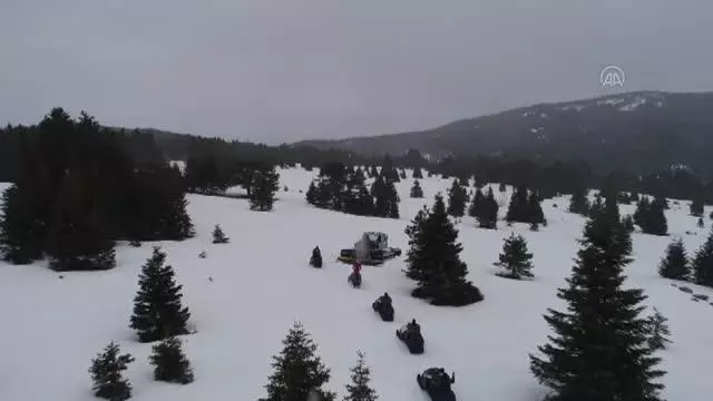 Uludağ Milli Parkı'nda yaban hayvanlarına yem bırakıldı Uludağ Milli Parkı'nda yaban hayvanlarına yem bırakıldı