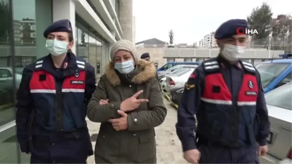 Adliyeye çıkarılan PKK zanlısı kadından 'zafer işareti'