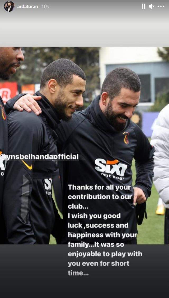 Arda Turan, sosyal medyadan Belhanda'ya veda mesajı yayınladı