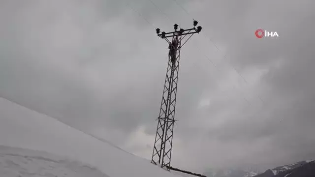 DEDAŞ ekipleri zoru başardı: 3 bin metre yükseklikte, kalınlığı 7 metreyi bulan karda arızayı giderdiler DEDAŞ ekipleri zoru başardı: 3 bin metre yükseklikte, kalınlığı 7 metreyi bulan karda arızayı giderdiler