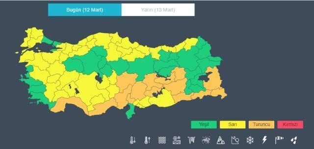 Meteoroloji'den 40 ile sarı, 15 ile turuncu kodlu uyarı! Kar, sağanak yağış ve fırtına geliyor