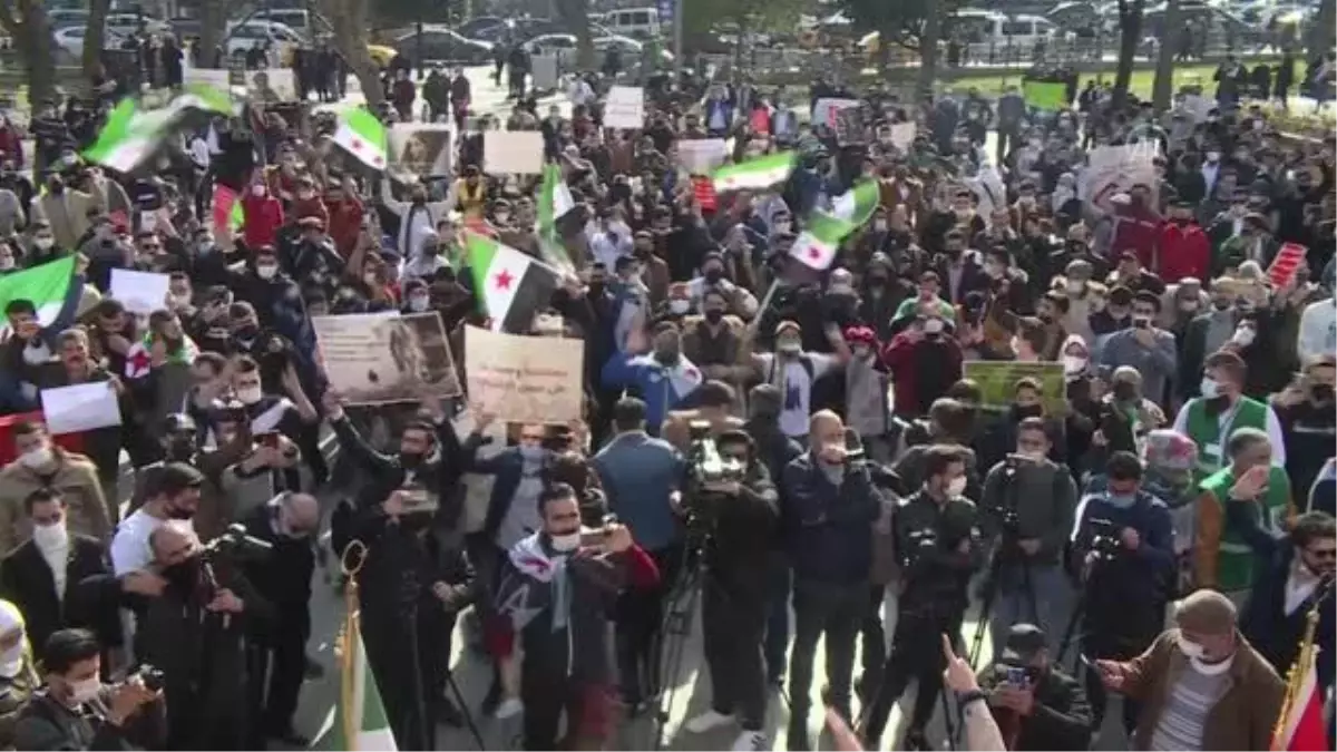 Bazı STK'lar Suriye'deki iç savaşın 10'uncu yılında ülkedeki rejimi protesto etti
