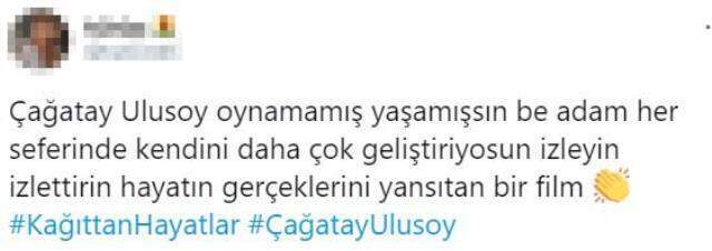 Çağatay Ulusoy, Kağıttan Hayatlar filmindeki performansıyla Twitter'da trend oldu Çağatay Ulusoy, Kağıttan Hayatlar filmindeki performansıyla Twitter'da trend oldu
