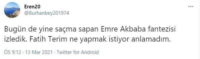 Emre Akbaba'nın performansı Galatasaraylı taraftarlardan tepki gördü Emre Akbaba'nın performansı Galatasaraylı taraftarlardan tepki gördü