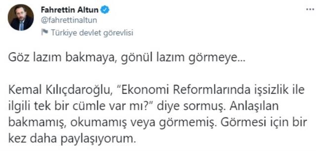 Fahrettin Altun'dan Kılıçdaroğlu'nun reform paketi eleştirilerine yanıt: Göz lazım bakmaya, gönül lazım görmeye