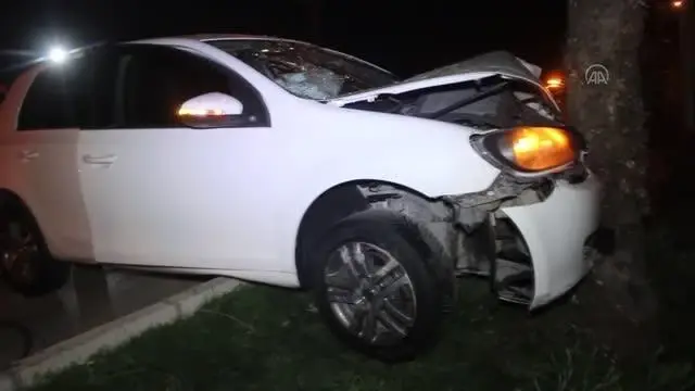 Ağaca çarpan otomobildeki 2 kişi yaralandı Ağaca çarpan otomobildeki 2 kişi yaralandı