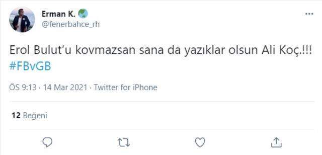 Fenerbahçe taraftarı, sosyal medyada Erol Bulut'u istifaya davet etti