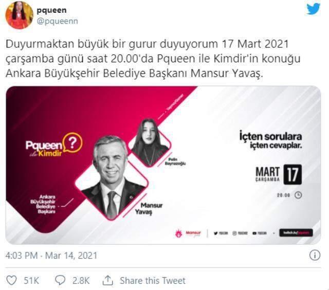 Mansur Yavaş'ın Twitch'de ilk yayını ne zaman olacak? Mansur Yavaş Twitch'de hangi yayıncının konuğu olacak? Yayın tarihi belli mi? Mansur Yavaş'ın Twitch'de ilk yayını ne zaman olacak? Mansur Yavaş Twitch'de hangi yayıncının konuğu olacak? Yayın tarihi belli mi?