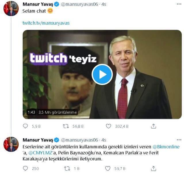 Mansur Yavaş'ın Twitch'de ilk yayını ne zaman olacak? Mansur Yavaş Twitch'de hangi yayıncının konuğu olacak? Yayın tarihi belli mi? Mansur Yavaş'ın Twitch'de ilk yayını ne zaman olacak? Mansur Yavaş Twitch'de hangi yayıncının konuğu olacak? Yayın tarihi belli mi?