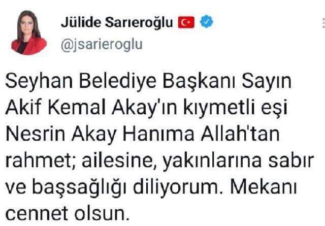 Koronavirüse yakalanan Seyhan Belediye Başkanı Kemal Akay'ın eşi hayatını kaybetti