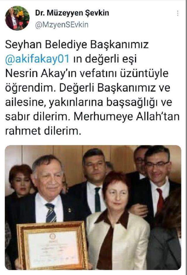 Koronavirüse yakalanan Seyhan Belediye Başkanı Kemal Akay'ın eşi hayatını kaybetti