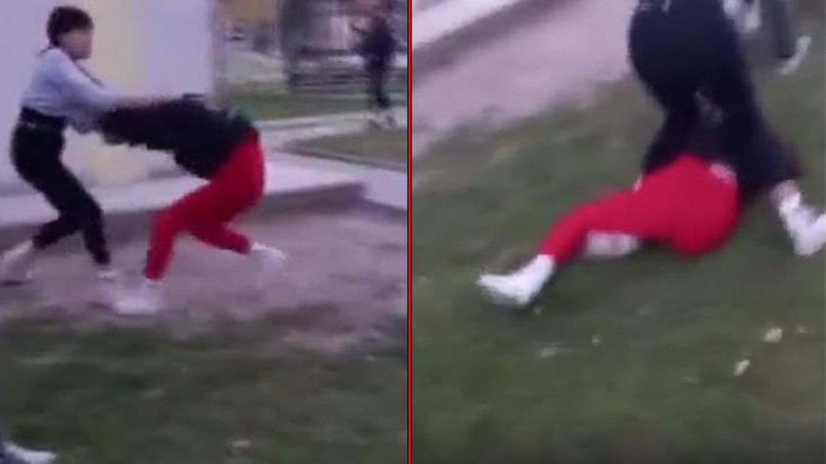 Evire çevire dövdü, kimse elinden alamadı! Genç kızların kavgası kamerada