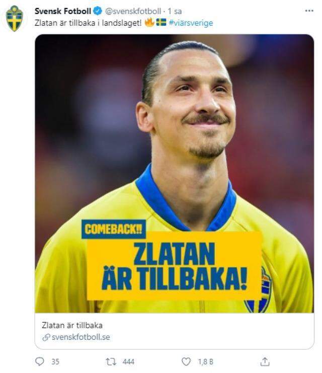 Zlatan Ibrahimovıc yeniden İsveç Milli Takım kadrosuna çağrıldı